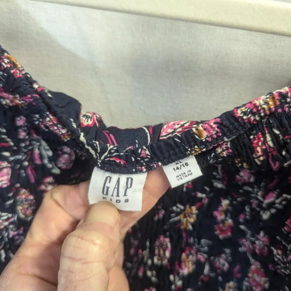 NWT Gap Kids Size XL/14-16 Navy Floral Dress